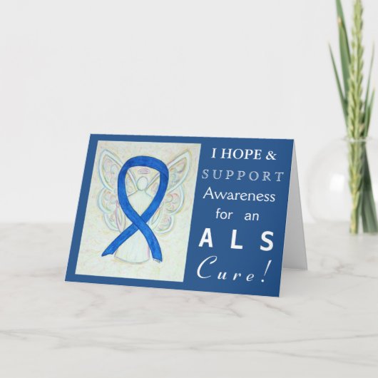 ALS Awareness Blue Ribbon Angel Grußkarten Karte (Vorderseite)