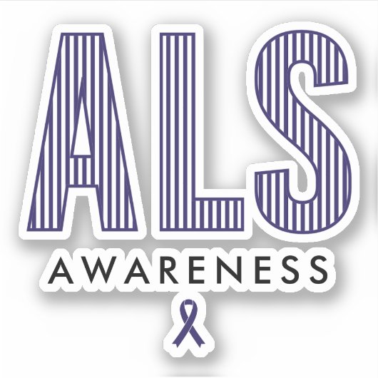 ALS Awareness Blue Ribbon Aufkleber (Vorderseite)