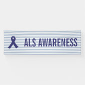 ALS Awareness Blue Ribbon Banner (Horizontal)