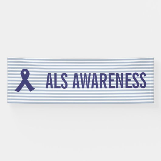 ALS Awareness Blue Ribbon Banner (Horizontal)