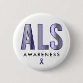 ALS Awareness Blue Ribbon Button (Vorderseite)