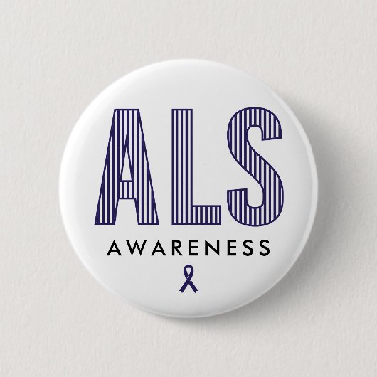 ALS Awareness Blue Ribbon Button (Vorderseite)
