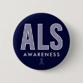 ALS Awareness Blue Ribbon Button (Vorderseite)