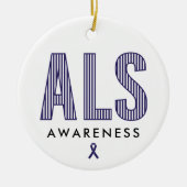 ALS Awareness Blue Ribbon Keramik Ornament (Vorne)