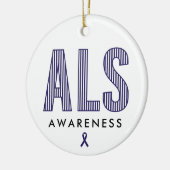 ALS Awareness Blue Ribbon Keramik Ornament (Links)