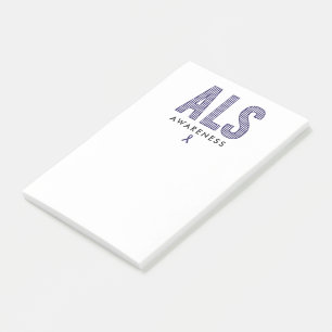 ALS Awareness Blue Ribbon Post-it Klebezettel