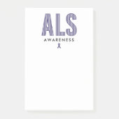 ALS Awareness Blue Ribbon Post-it Klebezettel (Vorderseite)