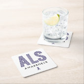 ALS Awareness Blue Ribbon Rechteckiger Pappuntersetzer (Vor Ort)