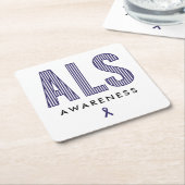 ALS Awareness Blue Ribbon Rechteckiger Pappuntersetzer (angewinkelt)