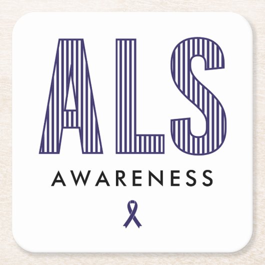 ALS Awareness Blue Ribbon Rechteckiger Pappuntersetzer (Vorderseite)