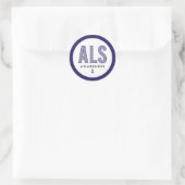 ALS Awareness Blue Ribbon Runder Aufkleber (Tasche)