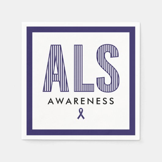 ALS Awareness Blue Ribbon Serviette (Vorderseite)