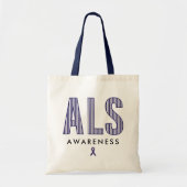 ALS Awareness Blue Ribbon Tragetasche (Vorne)