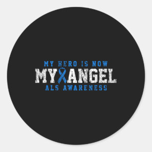 Als Awareness Family Blue Ribbon Runder Aufkleber