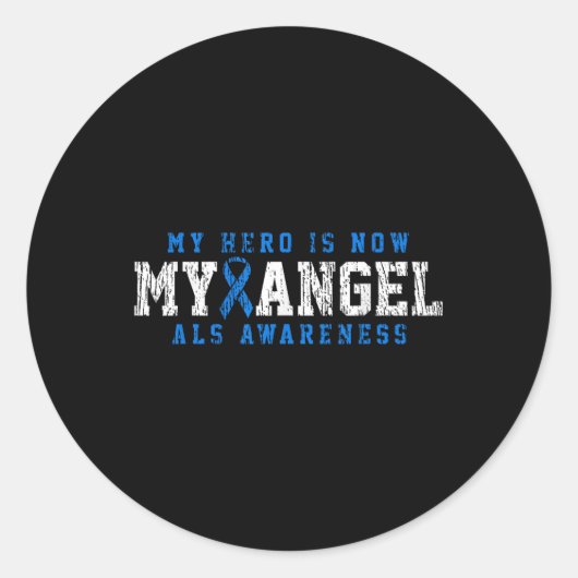 Als Awareness Family Blue Ribbon Runder Aufkleber (Vorderseite)