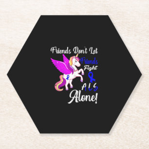 ALS Awareness Funny Unicorend Friend Support Angeb Untersetzer