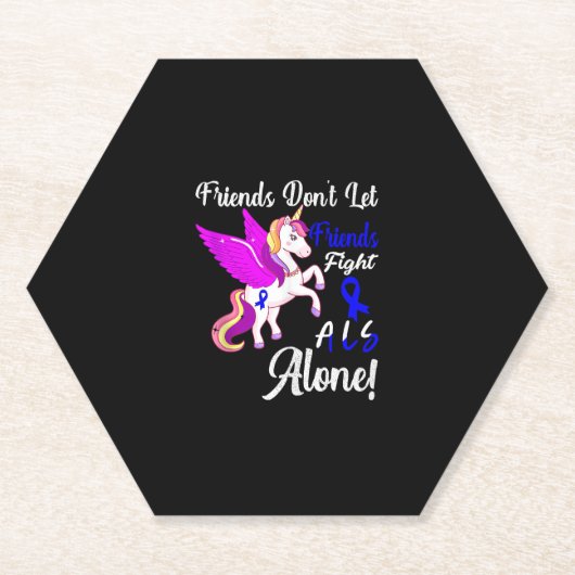 ALS Awareness Funny Unicorend Friend Support Angeb Untersetzer (Vorderseite)
