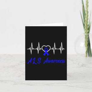 Als Awareness Heartbeat Liebe Blaues Band Unterstü Karte