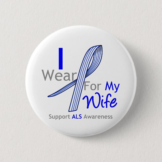 ALS Awareness Ich trage ALS Band für meine Ehefrau Button (Vorderseite)