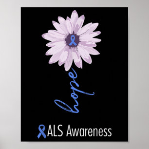 Als Awareness Montag Blauer Sonnenblumen Band als Poster