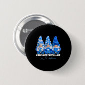 Als Awareness Month Blue Ribbon Gnomos Unterstützu Button (Vorne & Hinten)