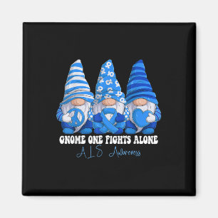 Als Awareness Month Blue Ribbon Gnomos Unterstützu Magnet