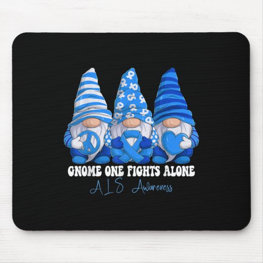 Als Awareness Month Blue Ribbon Gnomos Unterstützu Mousepad (Vorne)