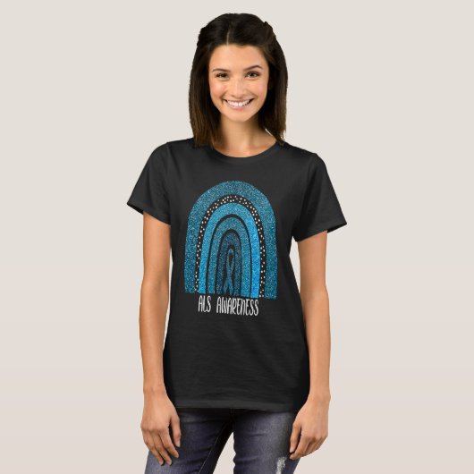 ALS Awareness Month Support Boho Rainbow T-Shirt (Vorne ganz)