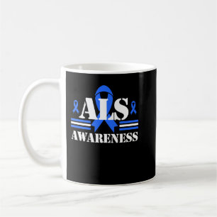 ALS Awareness Patient Support Geschenk Blue Ribbon Kaffeetasse