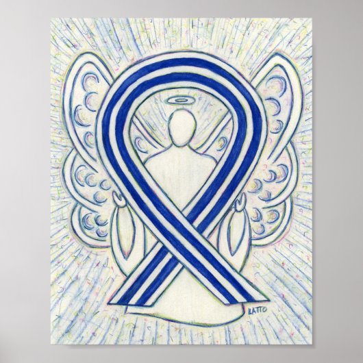 ALS Awareness Ribbon Angel Art Print Poster (Vorne)