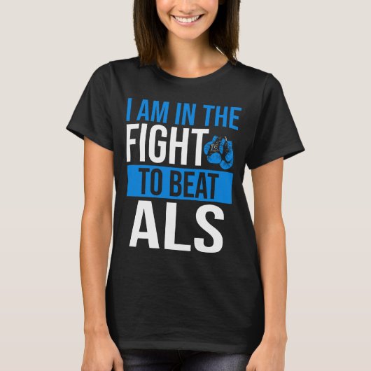 ALS Awareness Ribbon Beat the Disease ALS Warrior T-Shirt (Vorderseite)