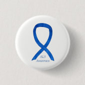 ALS Awareness Ribbon Custom Art Button (Vorderseite)