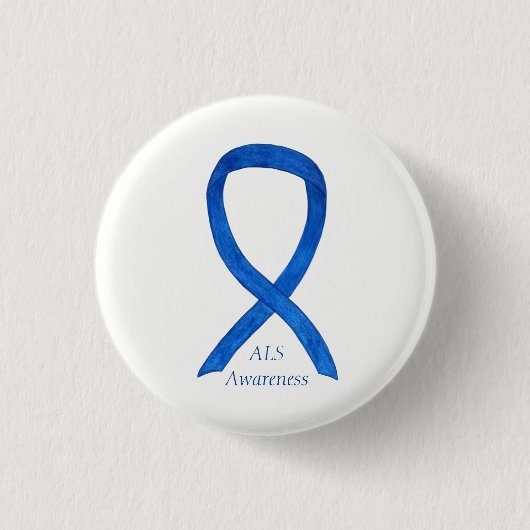 ALS Awareness Ribbon Custom Art Button (Vorderseite)
