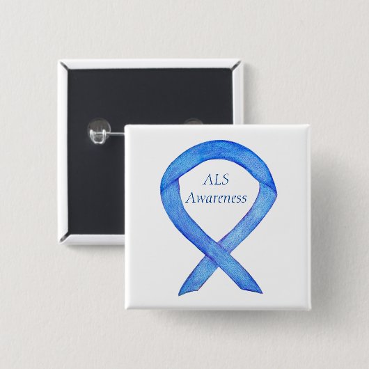ALS Awareness Ribbon Custom Art Button (Vorne & Hinten)