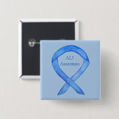 ALS Awareness Ribbon Custom Art Button (Vorne & Hinten)