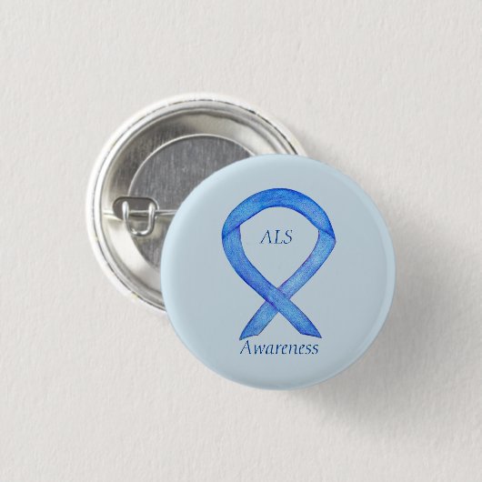 ALS Awareness Ribbon Custom Art Button (Vorne & Hinten)