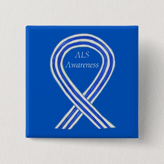 ALS Awareness Ribbon Custom Art Button Buttone (Vorderseite)