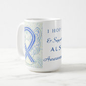 ALS Awareness Ribbon Engel Custom Tasse (Vorderseite Links)