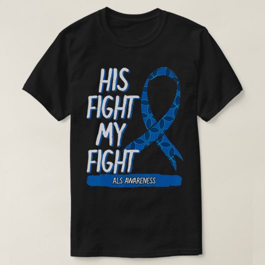 ALS Awareness Ribbon MND Lou Gehrig's Disease Blue T-Shirt (Design vorne)
