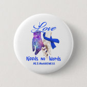 ALS Awareness Ribbon Support Geschenke Button (Vorderseite)
