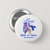 ALS Awareness Ribbon Support Geschenke Button (Vorne & Hinten)