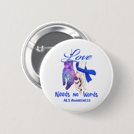 ALS Awareness Ribbon Support Geschenke Button (Vorne & Hinten)