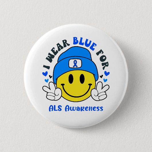 ALS Awareness Ribbon Support Geschenke Button (Vorderseite)