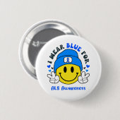 ALS Awareness Ribbon Support Geschenke Button (Vorne & Hinten)