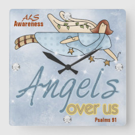 ALS Awareness Square Wall Clock Quadratische Wanduhr