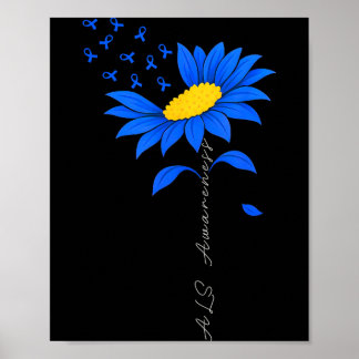 Als Awareness Suower Blaues Band Poster