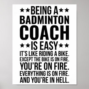 Als Badminton Coach Job Funny Badminton Instru Poster