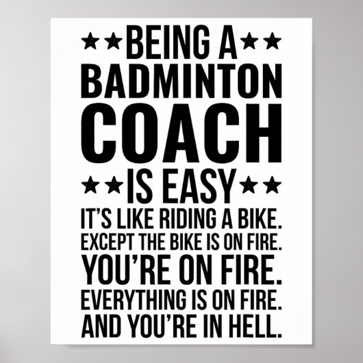 Als Badminton Coach Job Funny Badminton Instru Poster (Vorne)