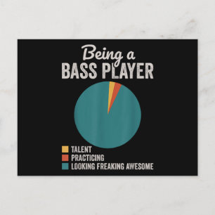 Als Bassist Musiker Funny Bass Gitarrist Feiertagspostkarte