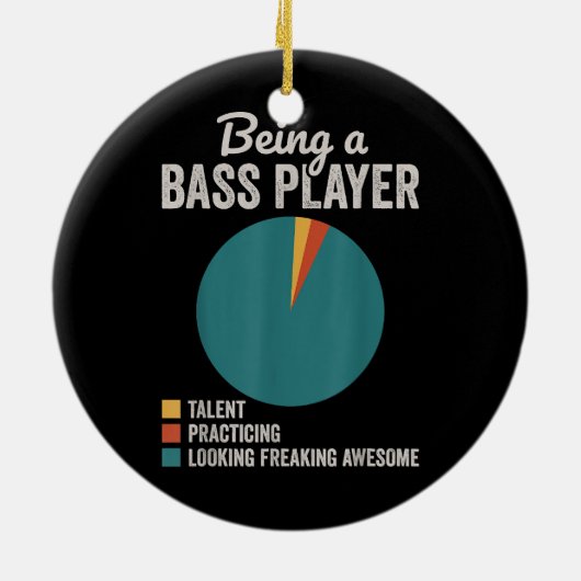 Als Bassist Musiker Funny Bass Gitarrist Keramik Ornament (Hinten)